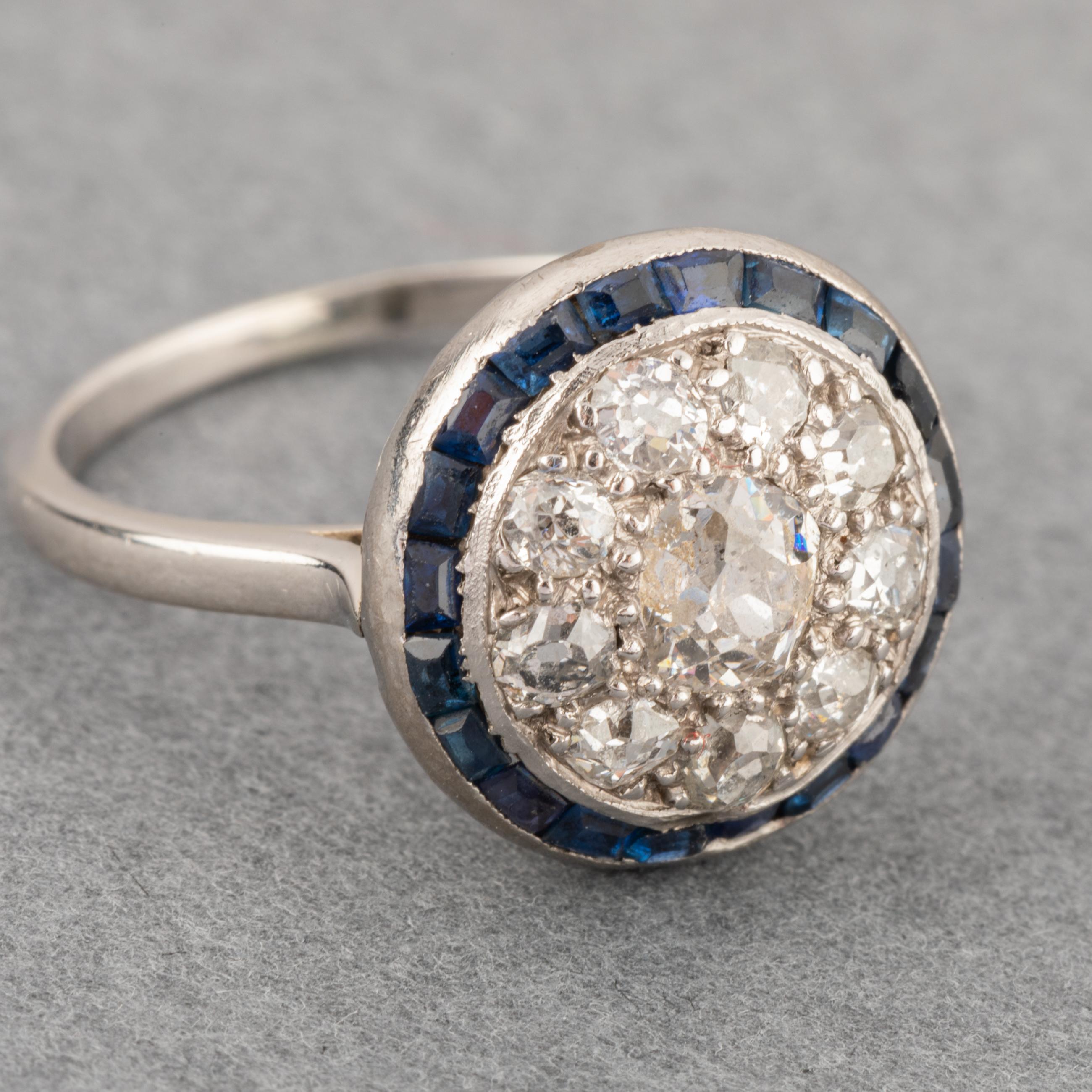Diamonds and Sapphires French Antique Ring 1