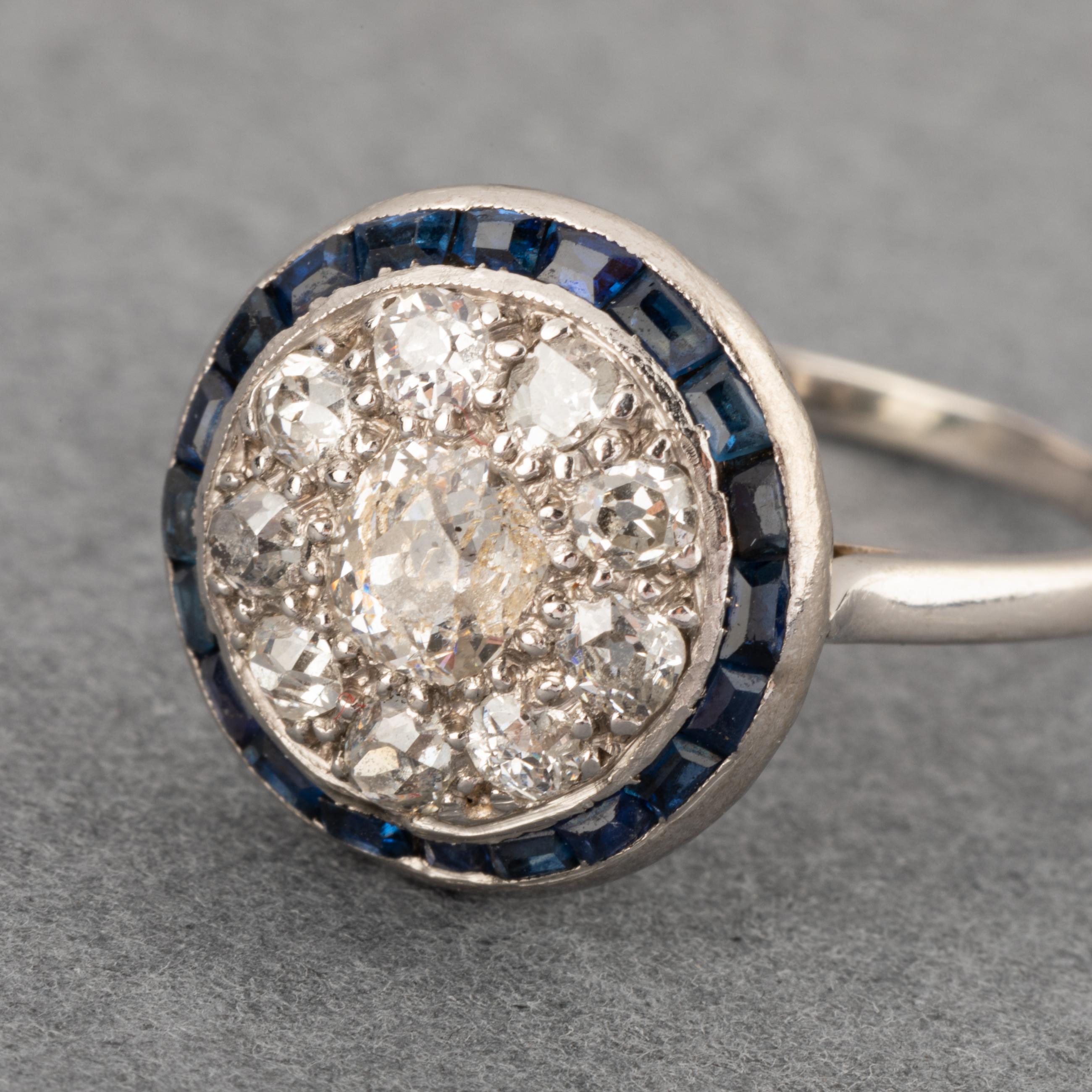 Diamonds and Sapphires French Antique Ring 2