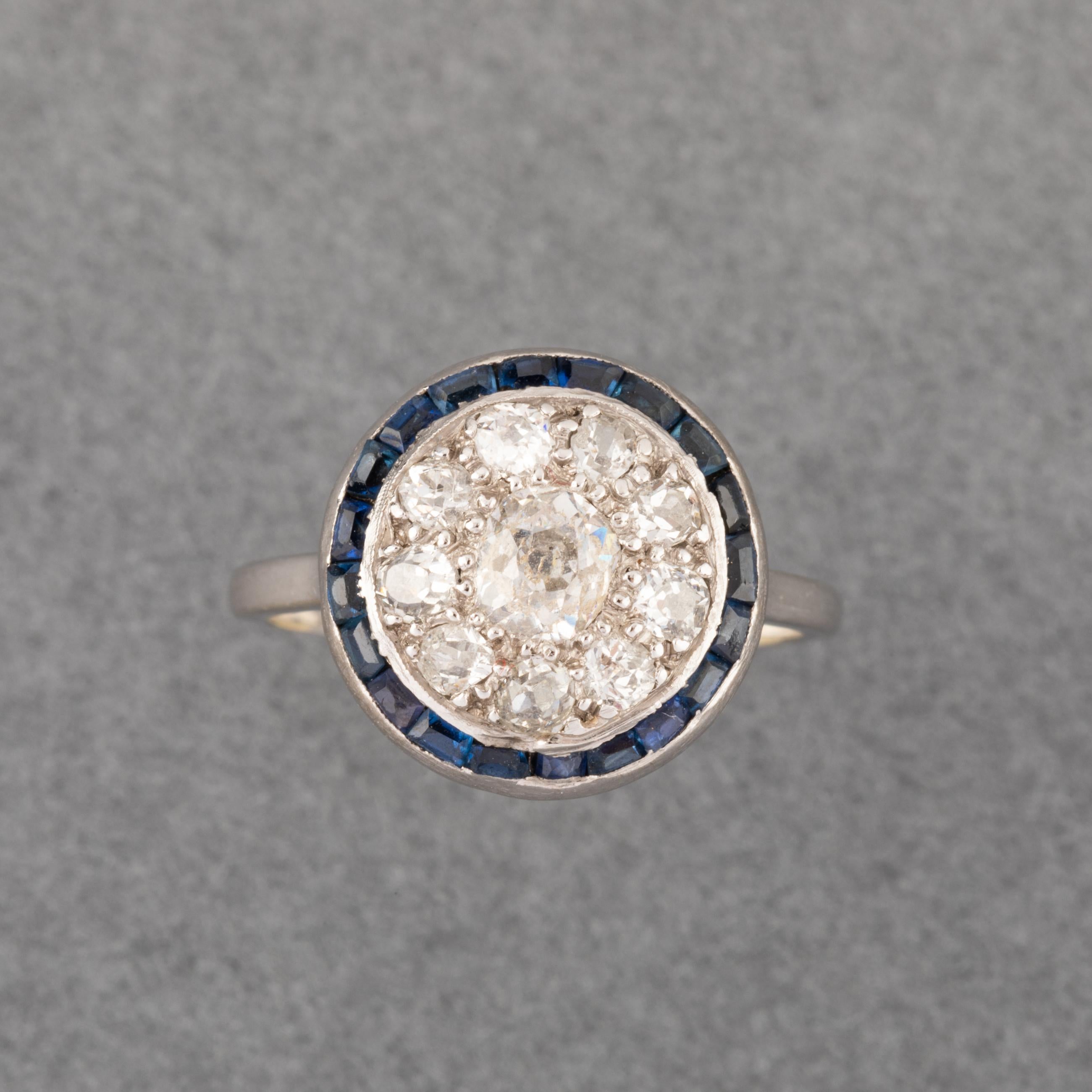 Diamonds and Sapphires French Antique Ring 3