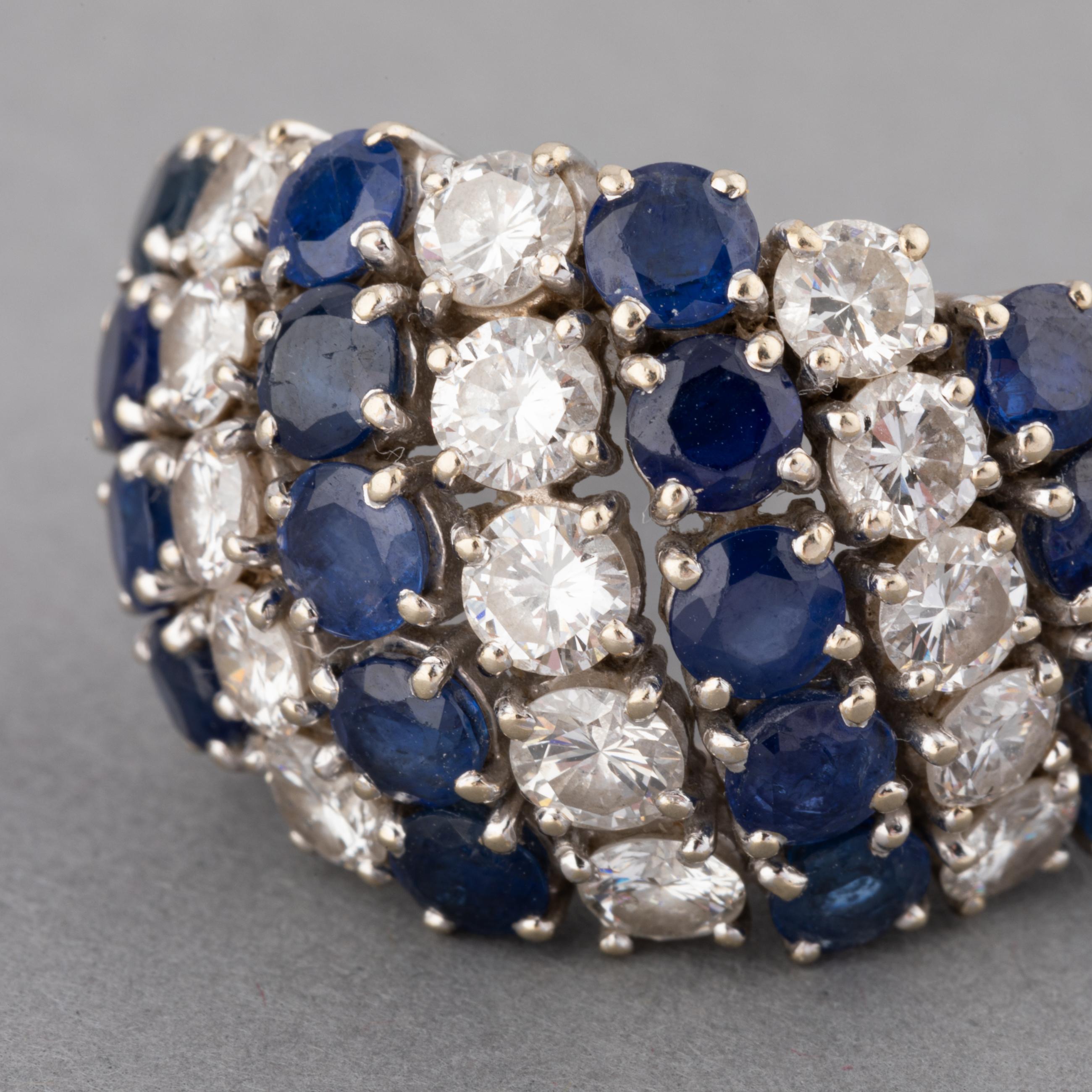 Diamonds and Sapphires French Vintage Ring For Sale 2