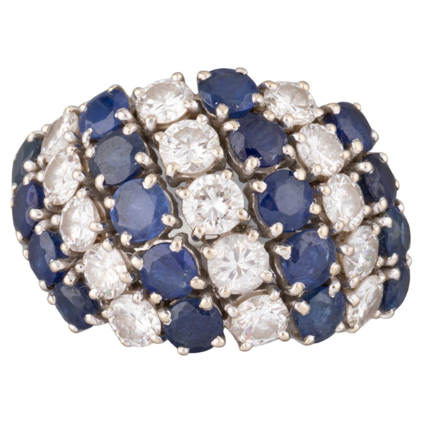 Diamonds and Sapphires French Vintage Ring For Sale
