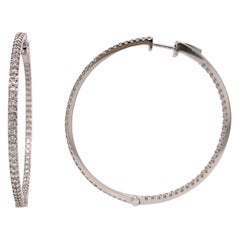 Diamonds and White Gold 18 Karat Hoop Earrings