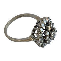 Tourbillon-Ring mit Diamanten und Weißgold (18k) aus den 50er Jahren