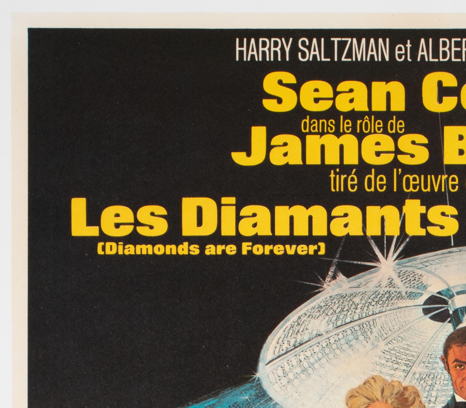 Diamonds Are Forever 1971 French Moyenne Film Poster, Robert McGinnis In Excellent Condition For Sale In Bath, Somerset