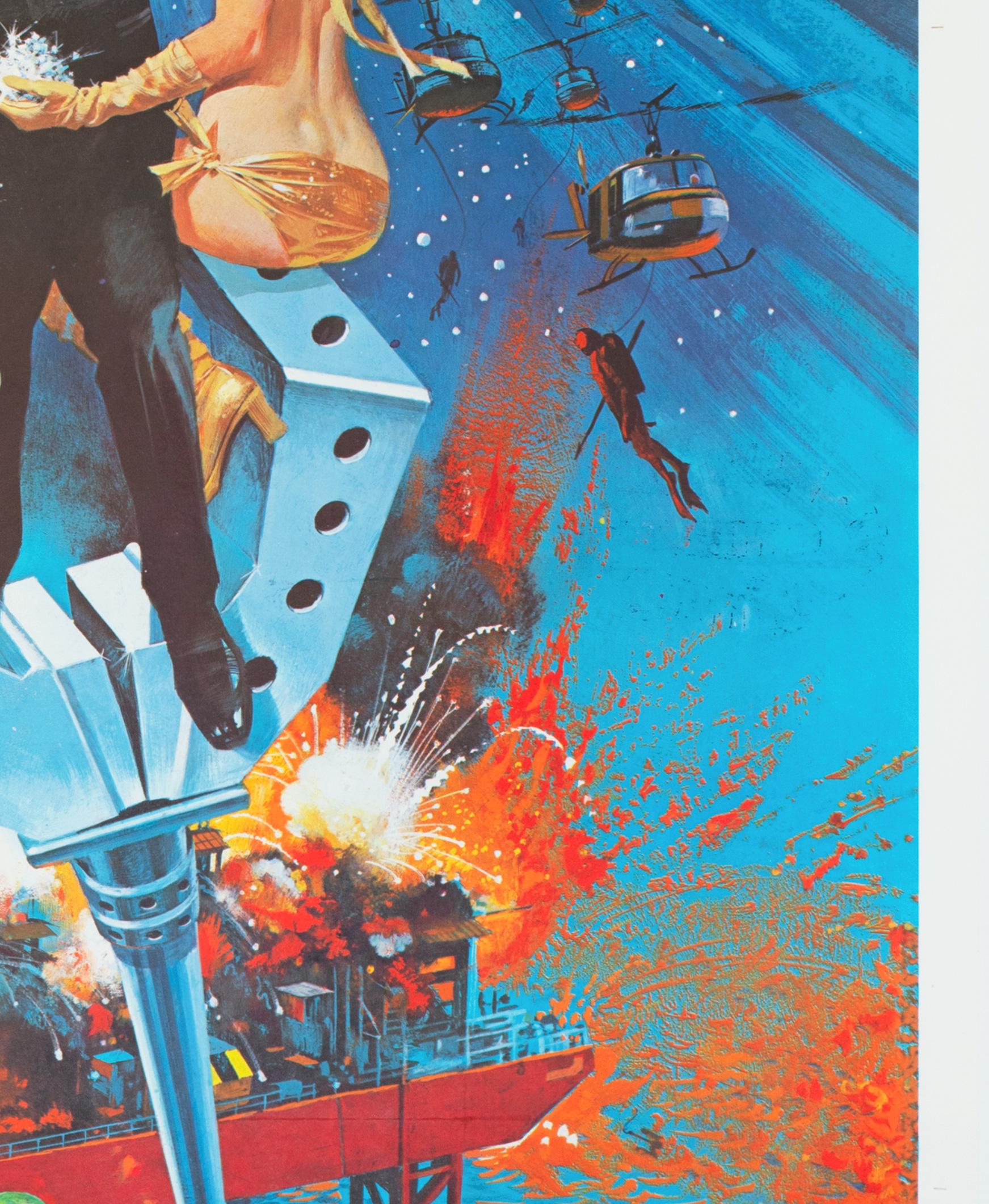 DIAMANTEN SIND EWIG  1971 US 3-Blatt-Filmplakat, Bond,  ROBERT MCGINNIS (Leinen) im Angebot