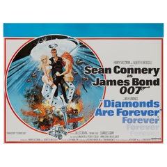 James Bond "Diamonds Are Forever" Original Retro Movie Poster, British, 1971