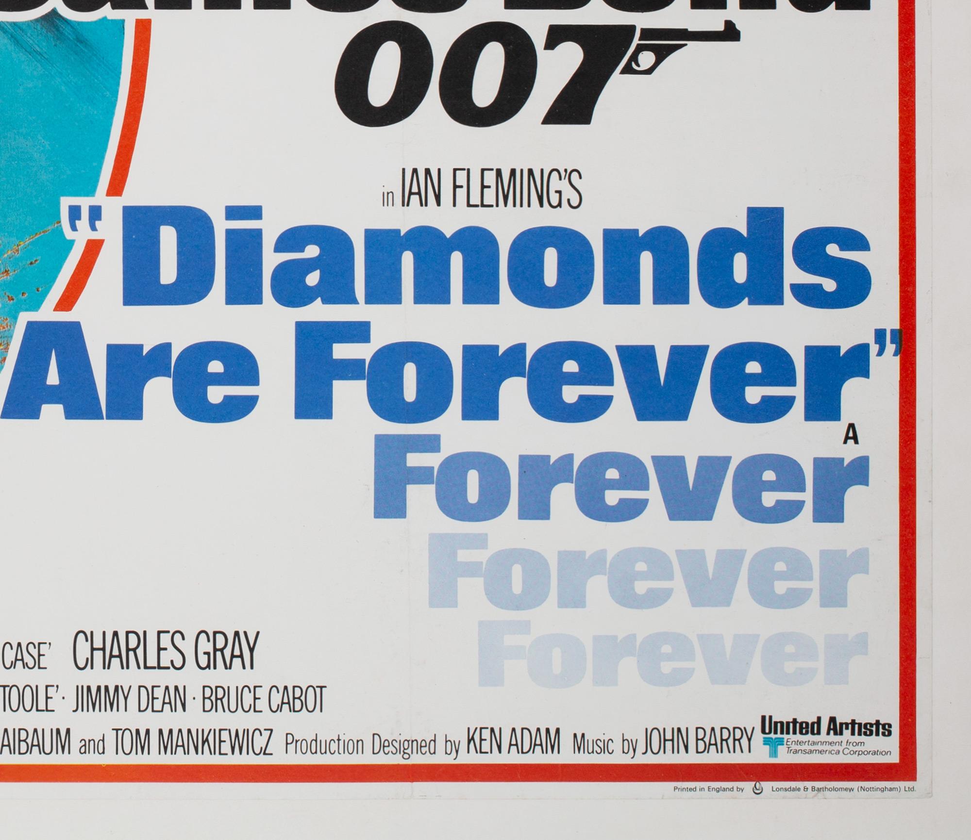 20th Century Diamonds Are Forever Original UK James Bond Film Poster, 1971, Robert McGinnis