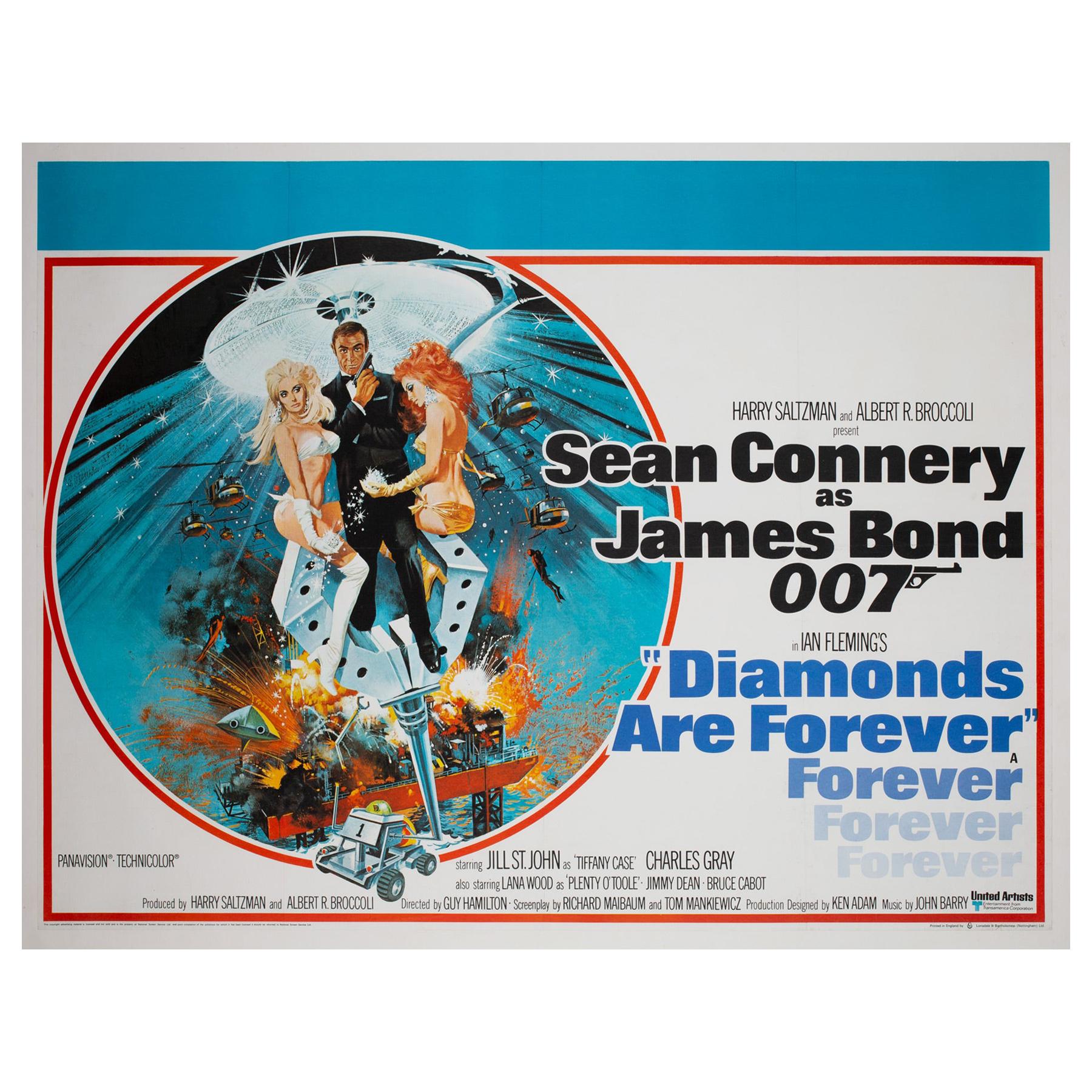 Diamonds Are Forever Original UK James Bond Film Poster, 1971, Robert McGinnis