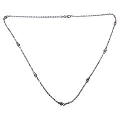 Diamonds bezel set 7 Stones Necklace Diamond Pendant Necklace 14kt 0.74ct