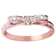 Diamonds Bow Ring 18 Karat Rose Gold