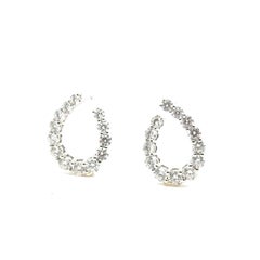 Diamonds Brillant Cut 3.88 Carats White Gold 18 Carats Hoop Earring