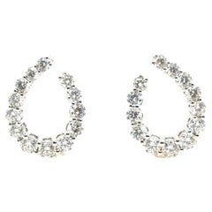 Diamonds Brillant Cut 3.88 Carats White Gold 18 Carats Hoop Earring
