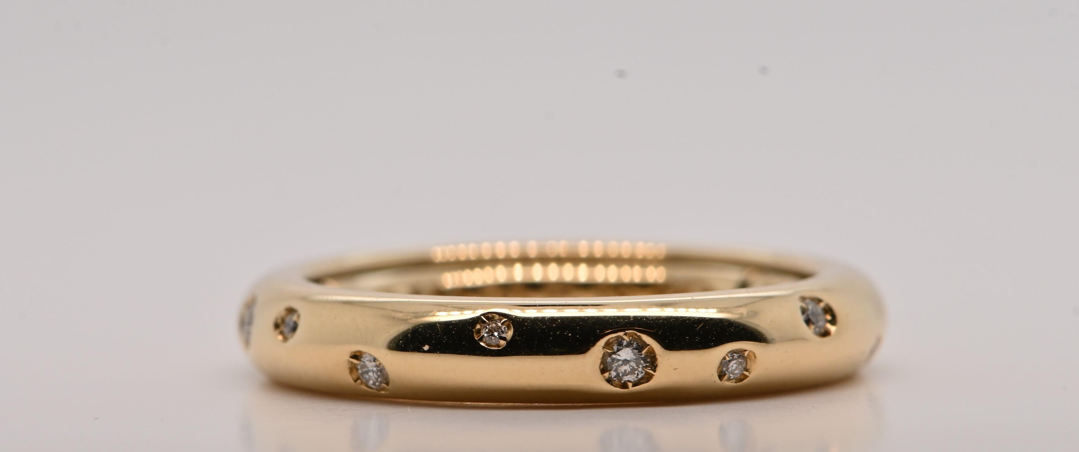 Taille brillant Bague en or jaune 18 carats diamants taille brillant 0.150 carats en vente