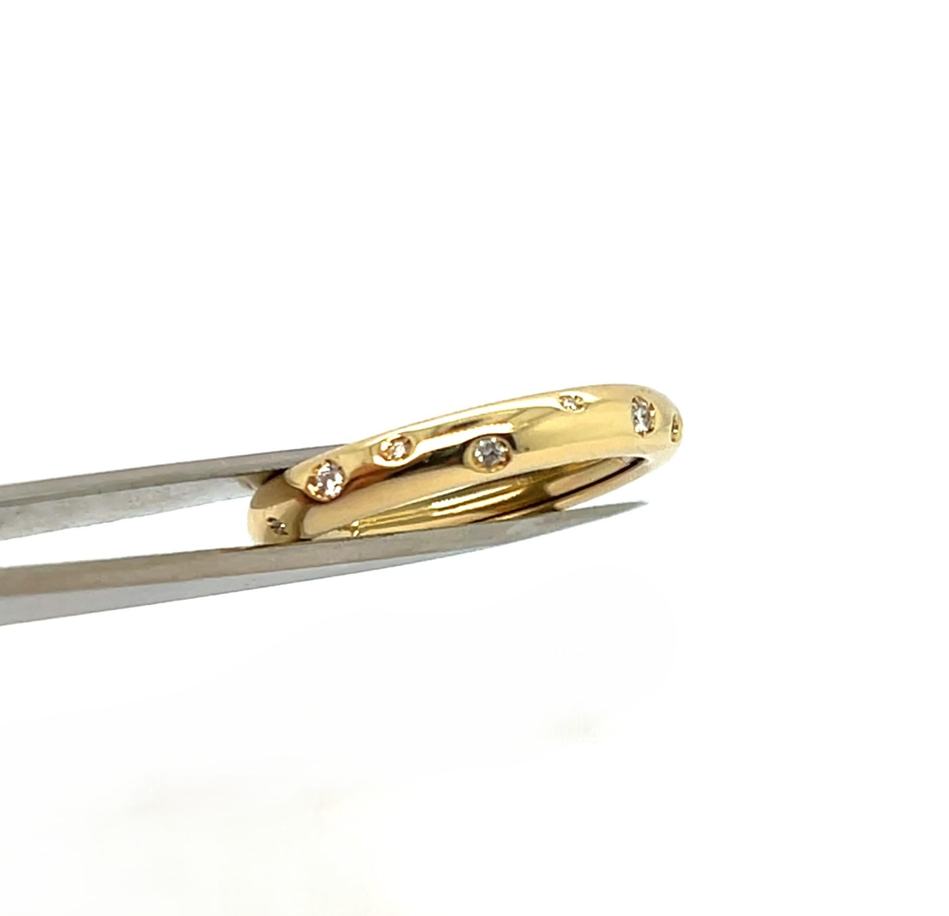 Bague en or jaune 18 carats diamants taille brillant 0.150 carats Neuf - En vente à Vannes, FR