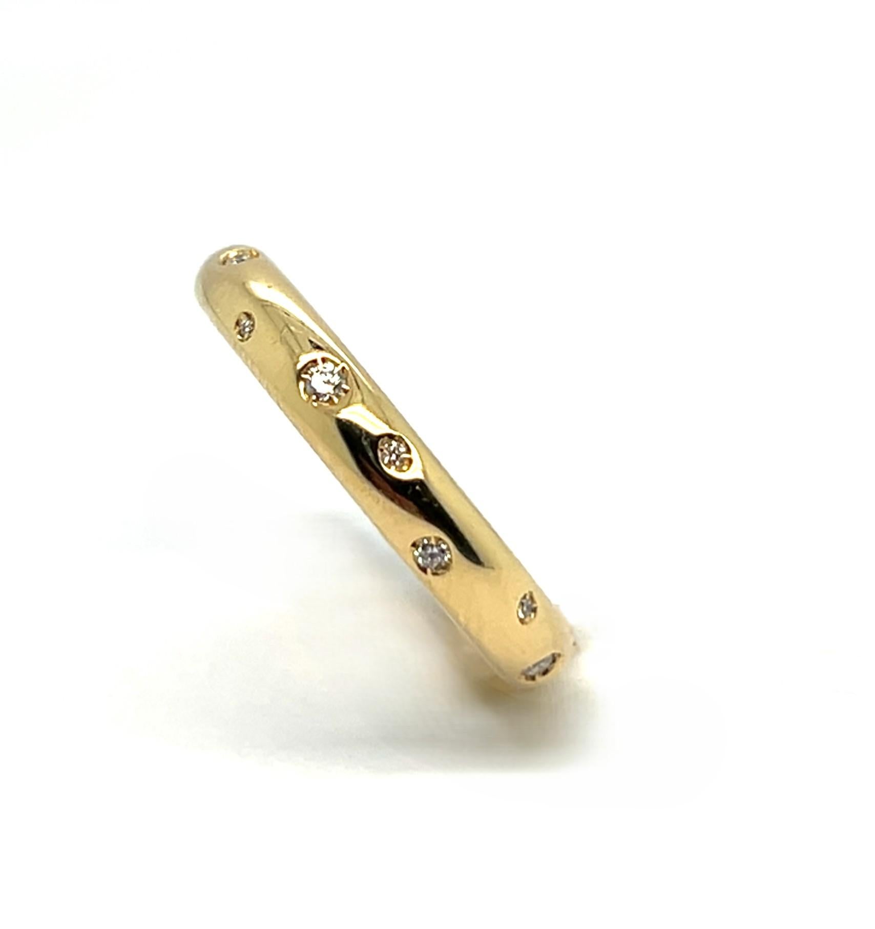 Bague en or jaune 18 carats diamants taille brillant 0.150 carats Pour femmes en vente