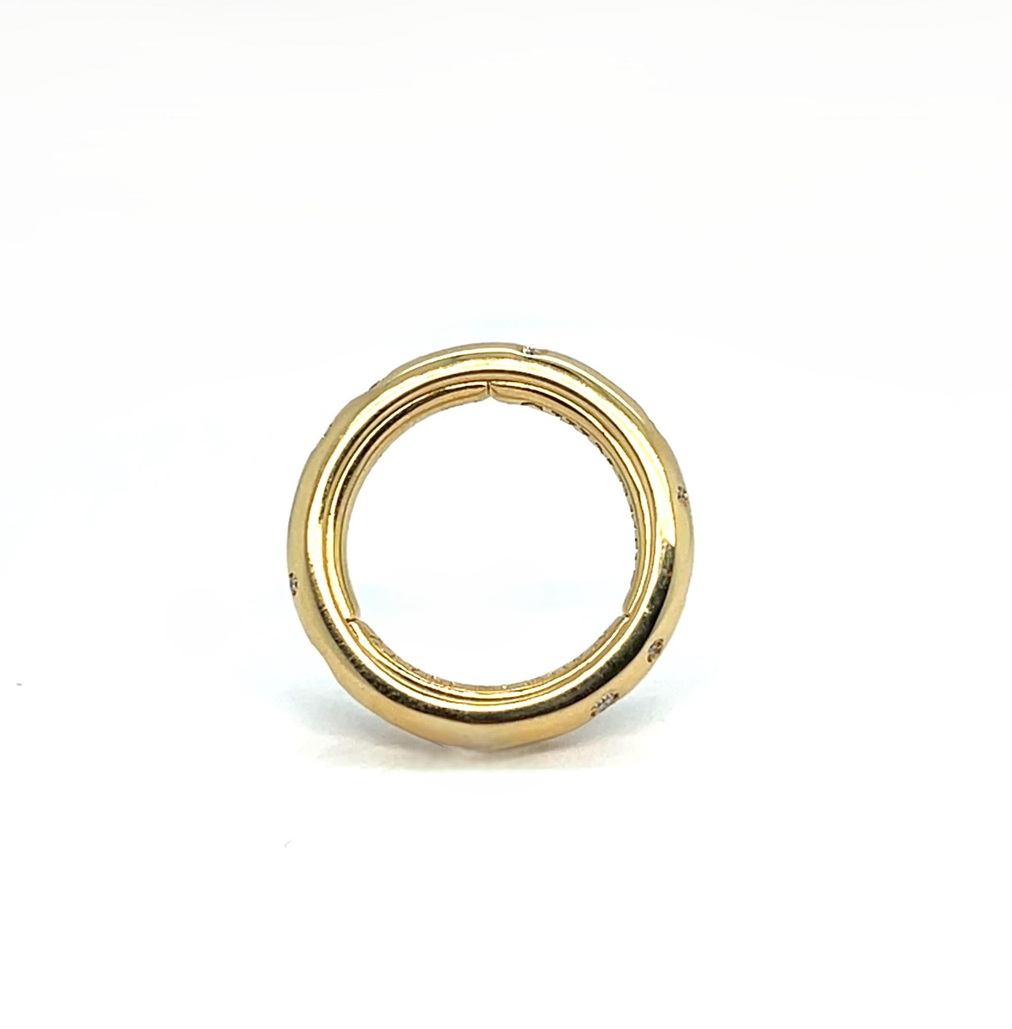 Bague en or jaune 18 carats diamants taille brillant 0.150 carats en vente 1