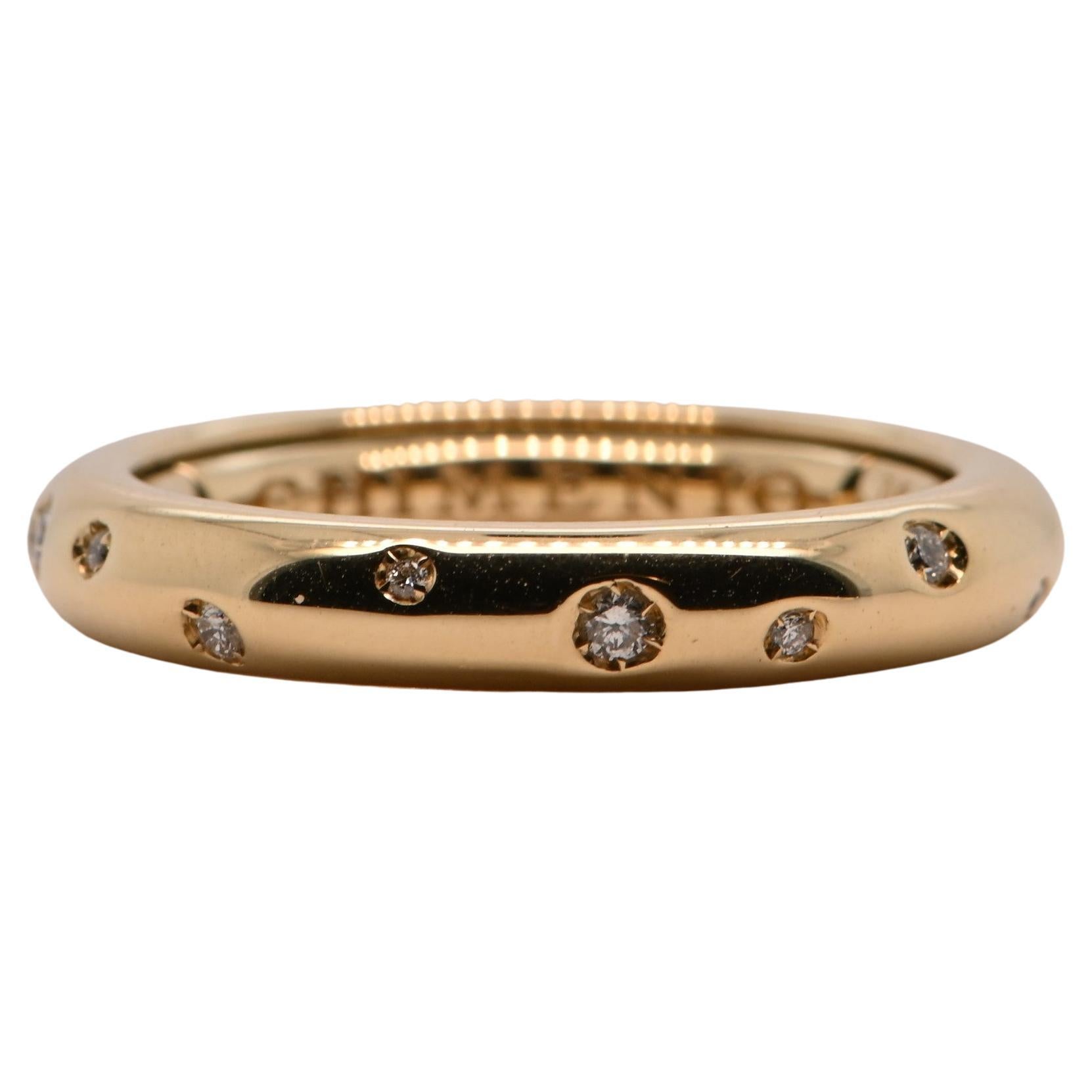 Bague en or jaune 18 carats diamants taille brillant 0.150 carats en vente