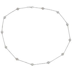 2.50 TCW Eternity Diamond Chain By The Yard Necklace in 14k White Gold In Stock