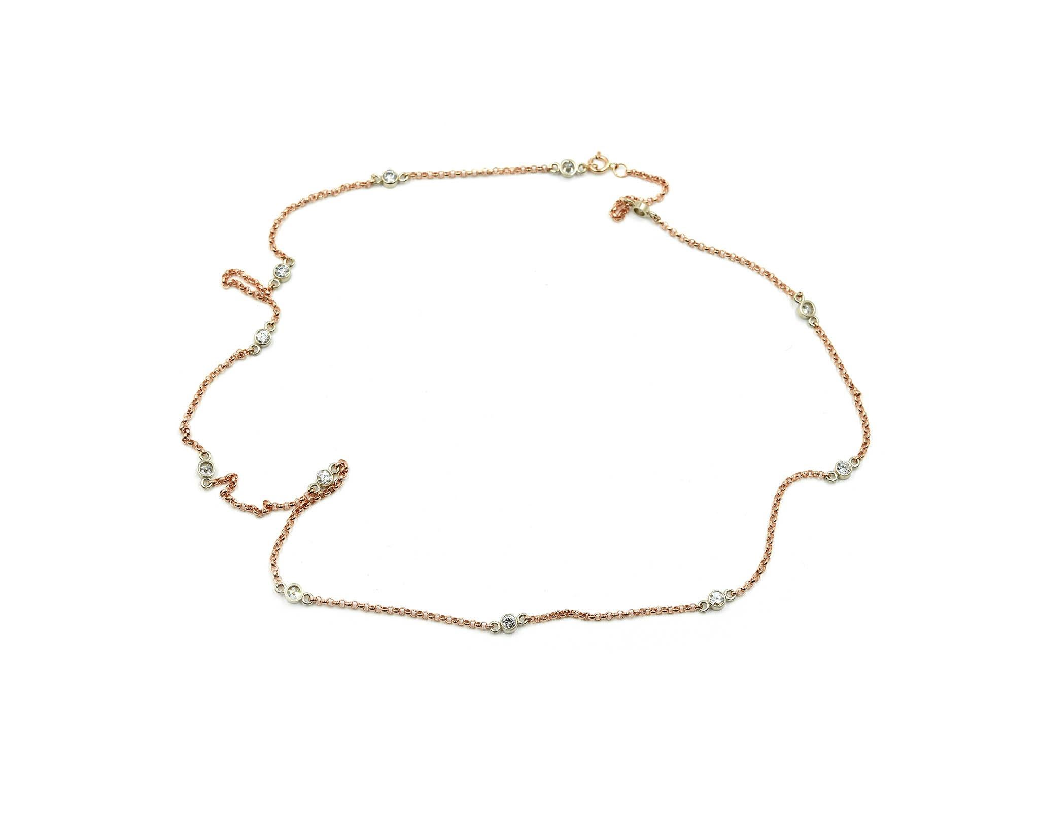 Diamonds by the Yard 14 Karat Rose Gold Necklace For Sale at 1stDibs ...