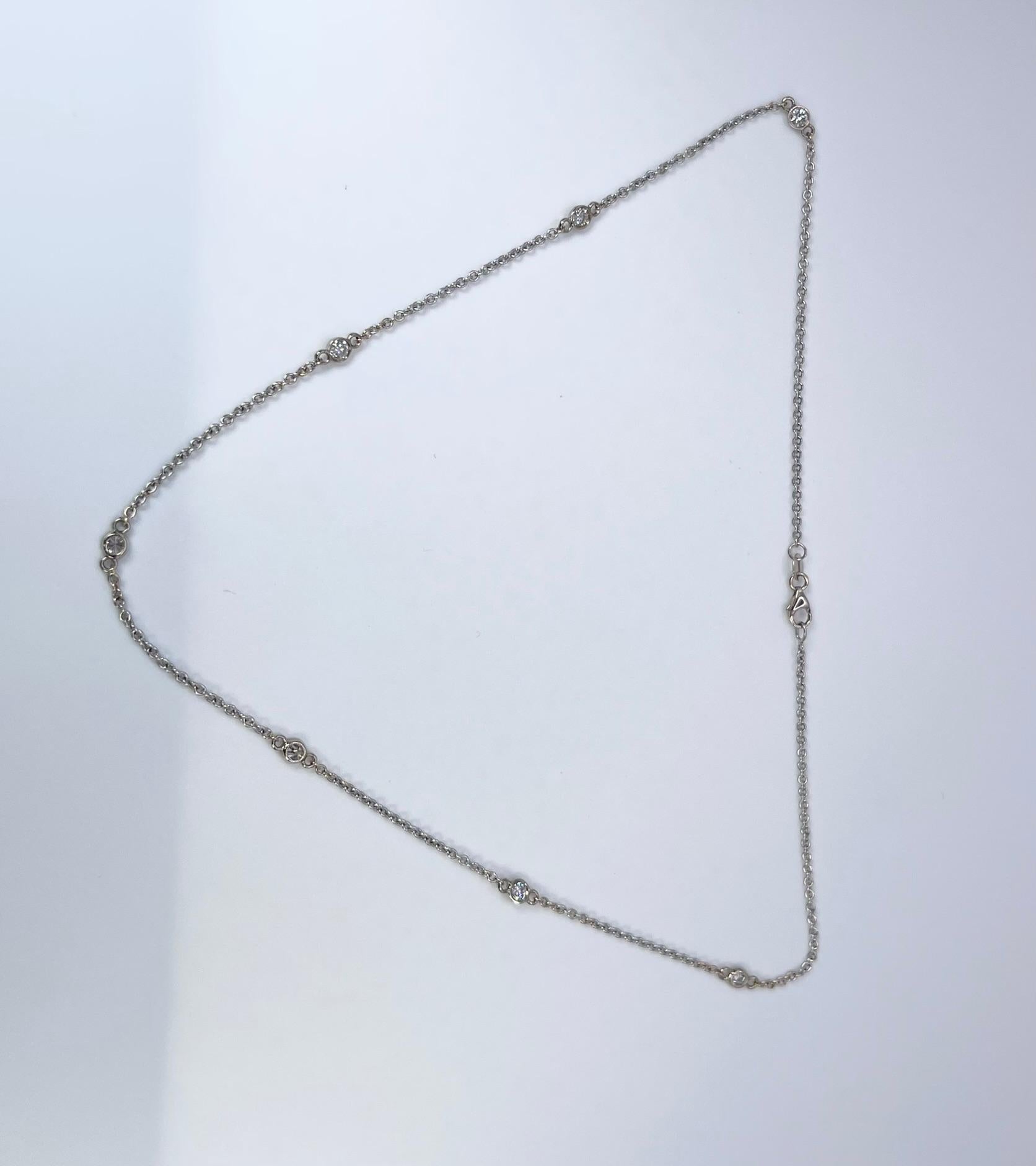 Stunning diamonds by the yard necklace, adjustable from 16-18-20