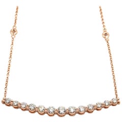 Diamonds by the Yard Bar Necklace 14 Karat Rose Gold