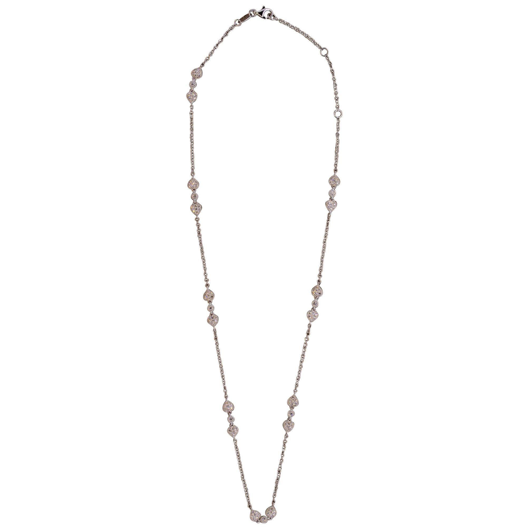 Collier en forme de cœur en or et diamants