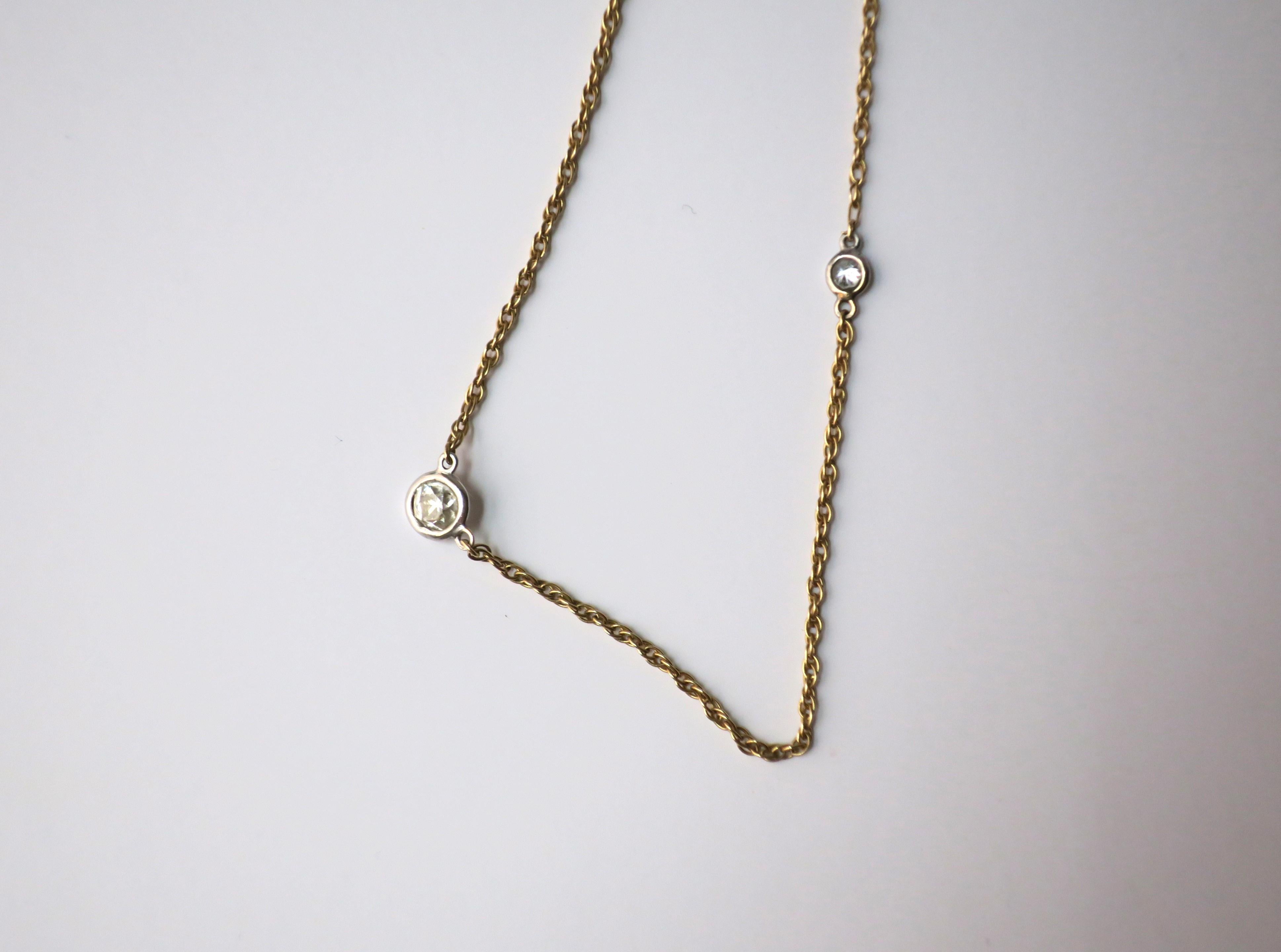Collar de oro Diamantes por metros en Excelente estado para la venta en New York, NY