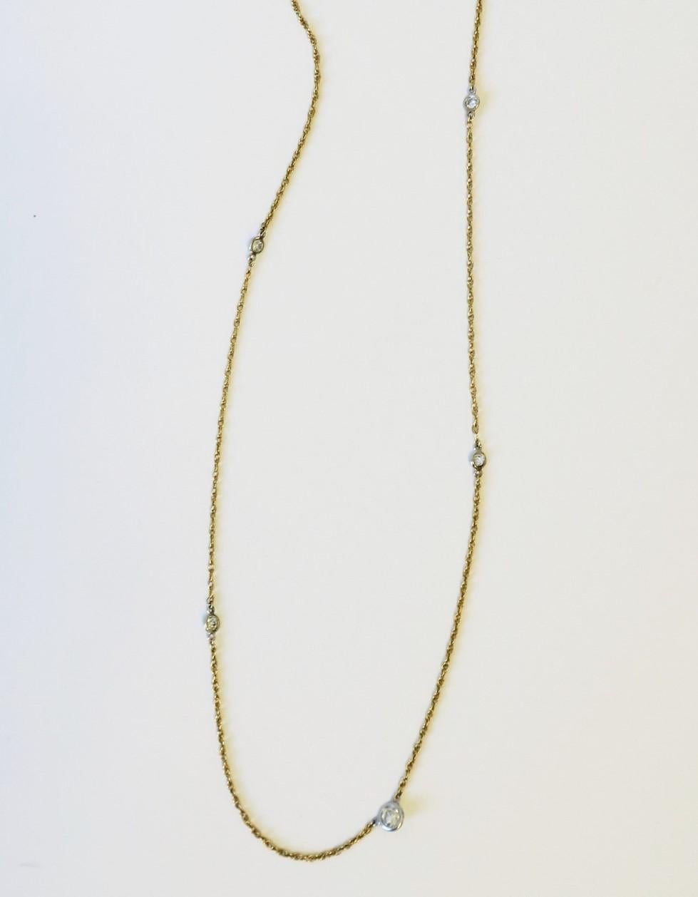 Femenino o masculino Collar de oro Diamantes por metros en venta
