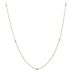 Diamonds By The Yard Necklace 30 Inches in 14 Karat Yellow Gold and Platinum