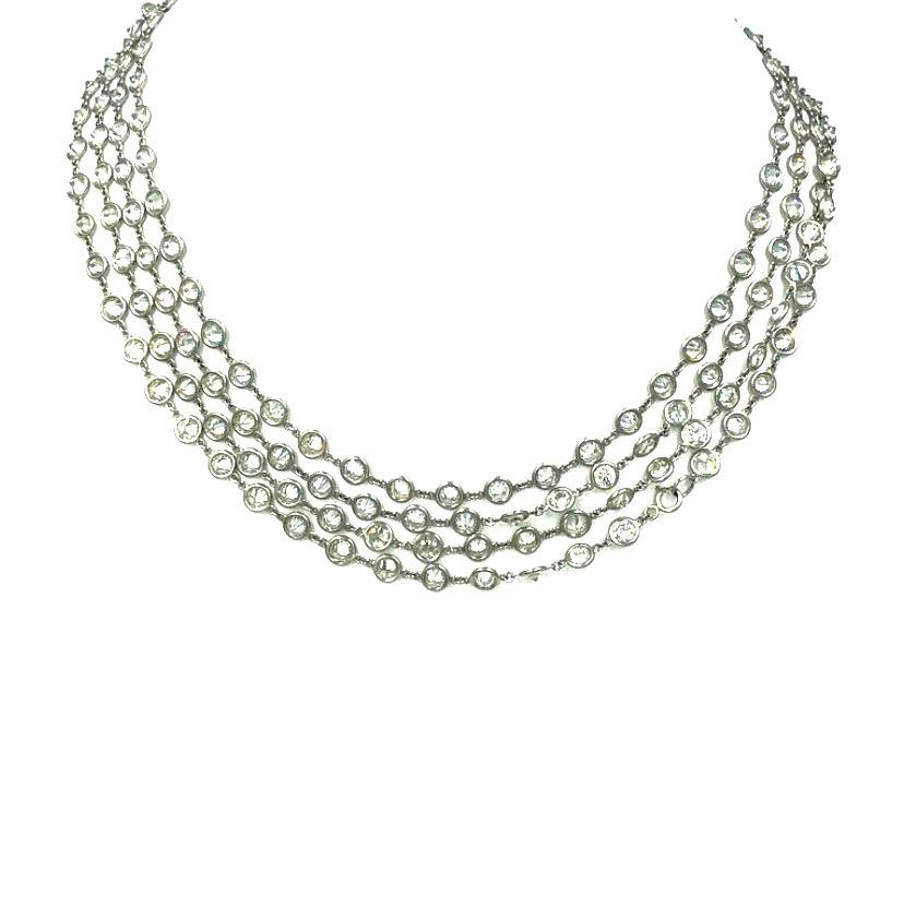 Halskette mit Diamanten pro Yard ca. 70 Karat Platin und Diamanten im Angebot 1