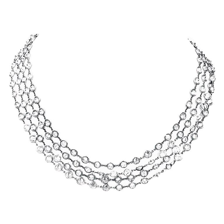 Diamonds by the Yard Necklace Approximate 70 Carat Platinum and Diamond Chain