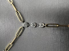 Diamonds by the Yard Necklace in 14k Two-Tone Gold, Paper-Clip Chain, Natural