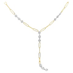 Diamonds by the Yard Necklace in 14k Two-Tone Gold, Paper-Clip Chain, Natural