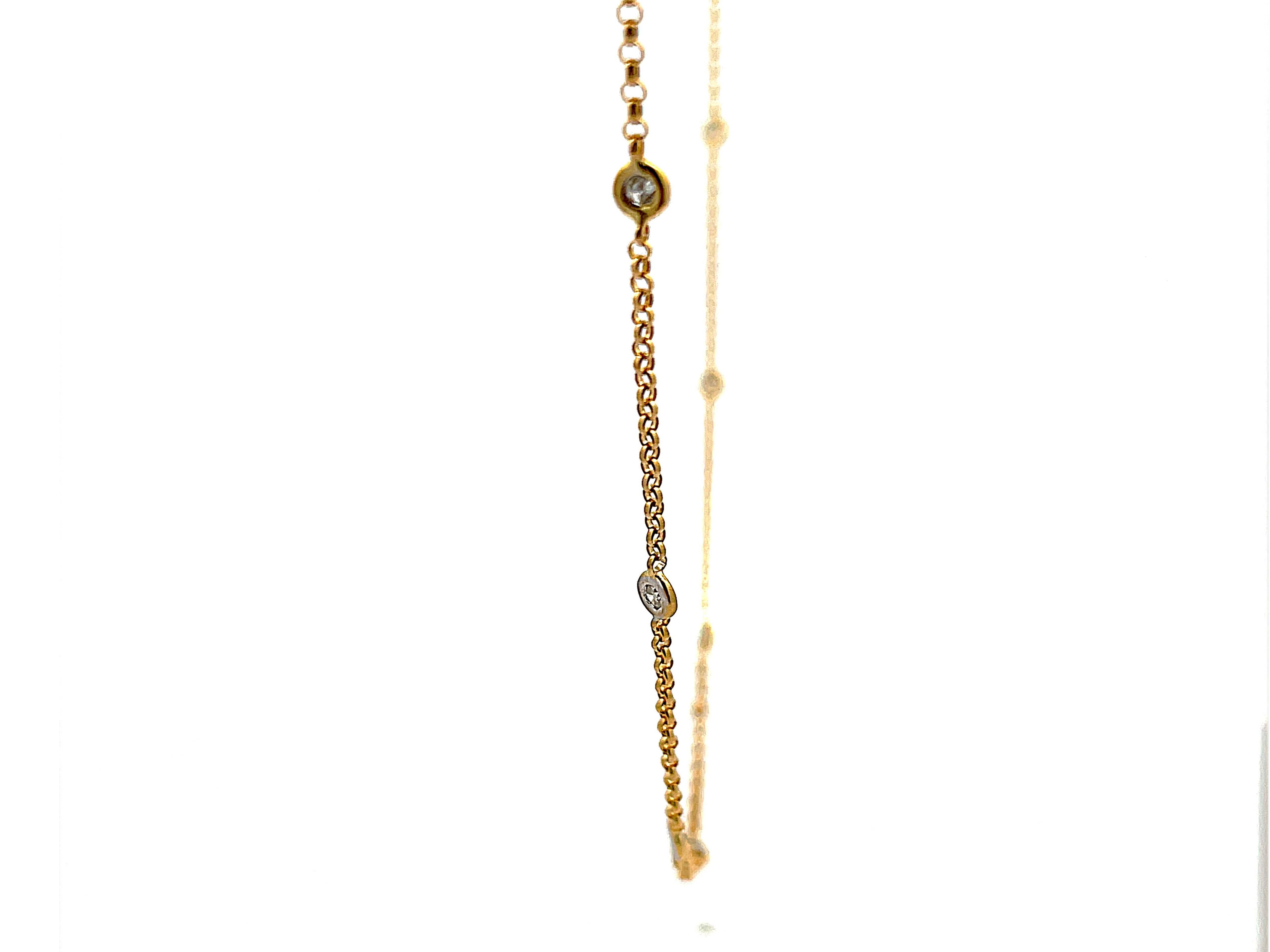 Taille brillant Collier de diamants par Yard en or jaune 18k en vente