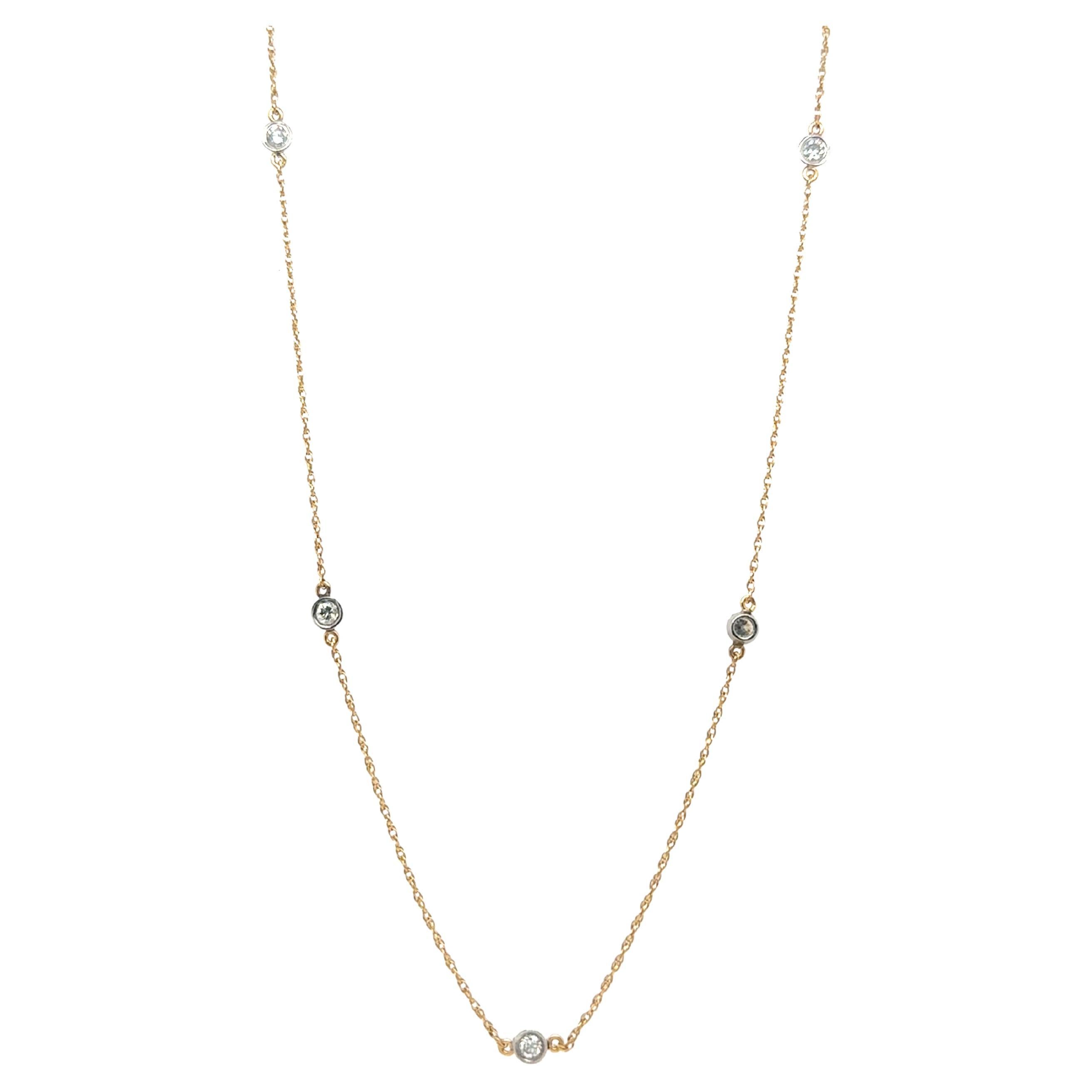 Diamanten By the Yard Halskette Mined Diamanten .35ct 14K Gelbgold