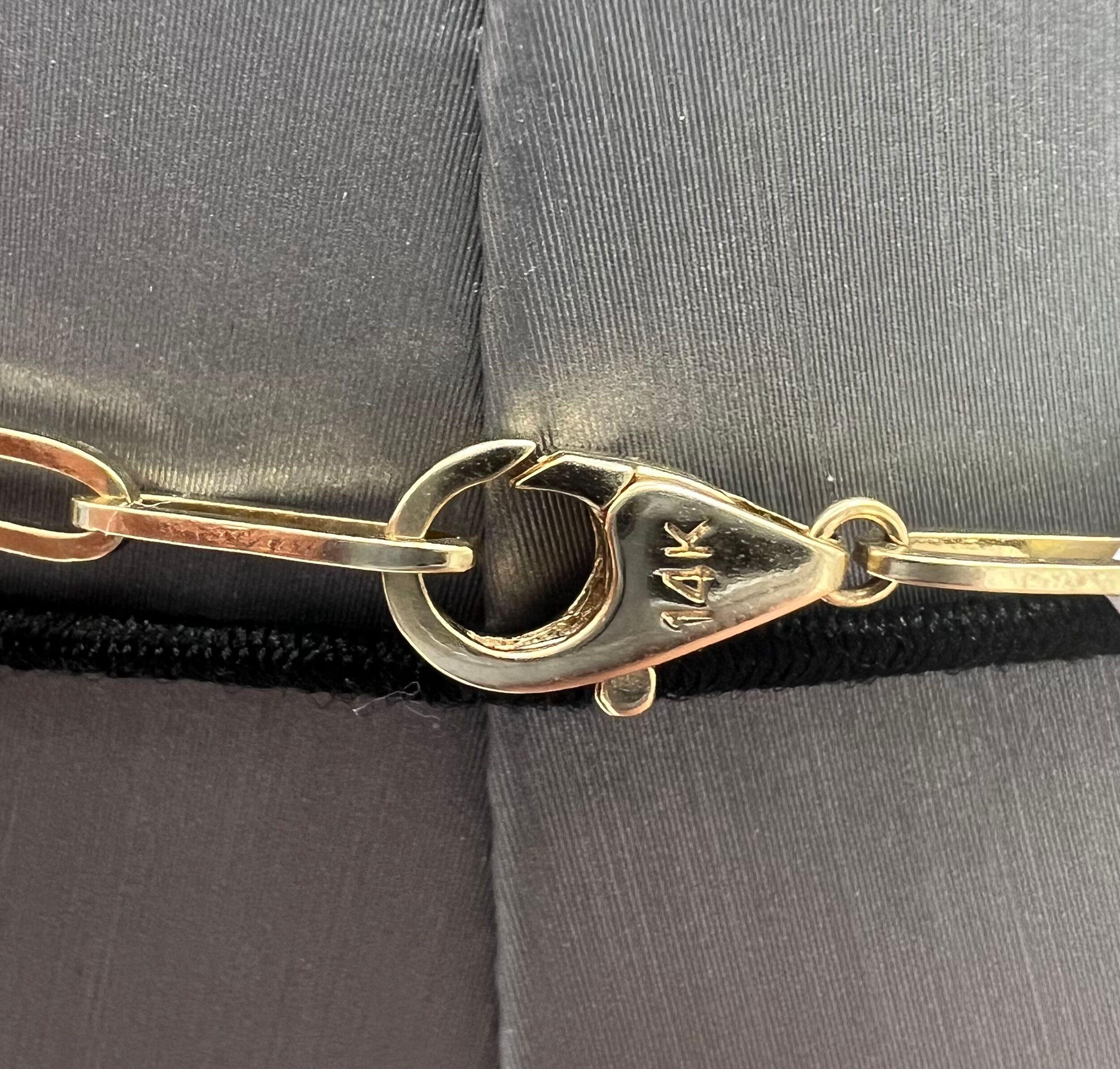 Diamanten by the Yard-Halskette mit Papier-Clip-Kette aus zweifarbigem 14k Gold im Zustand „Neu“ in Great Neck, NY