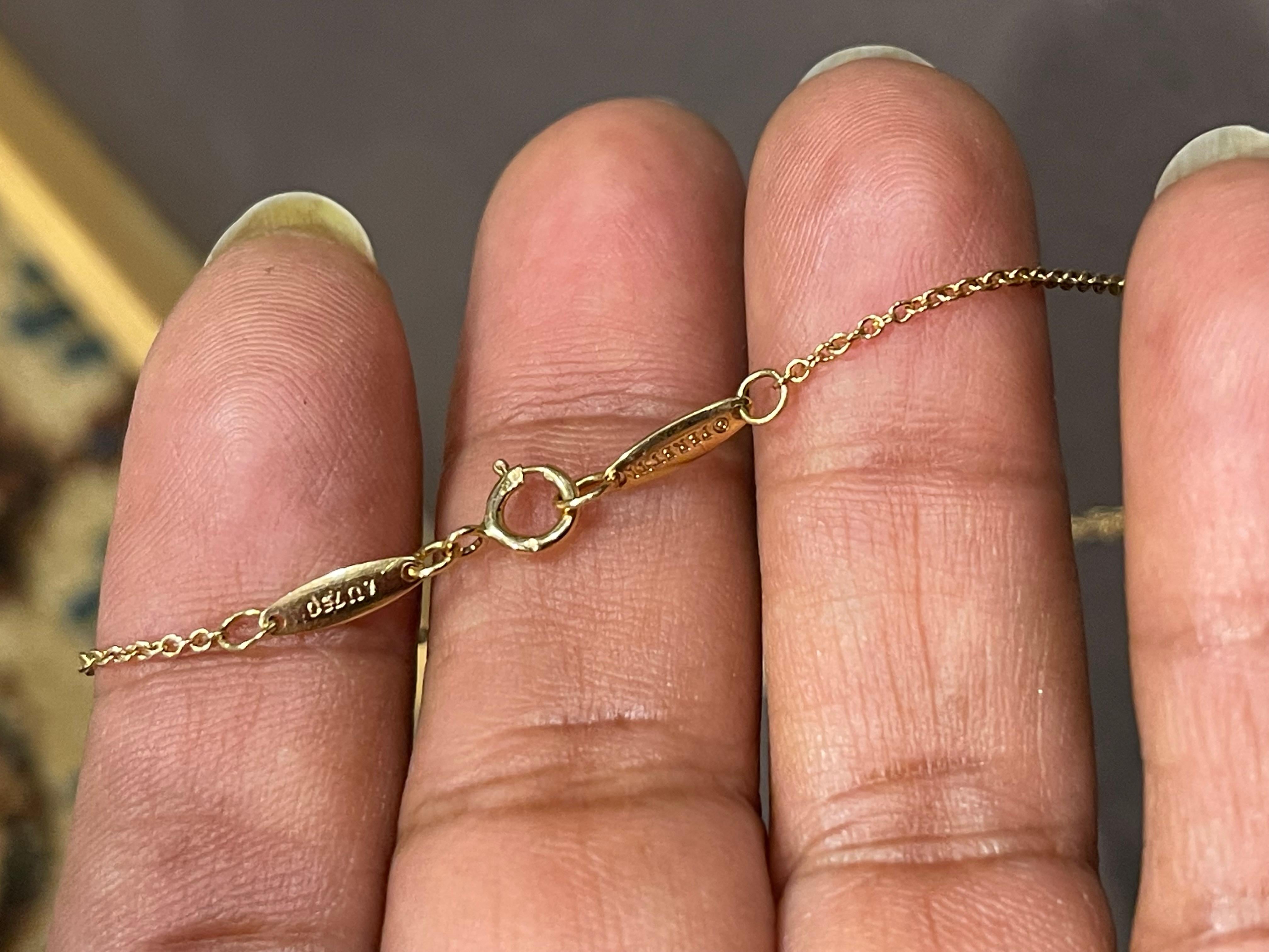 Diamonds by the Yard Single Diamond Pendant in Yellow Gold by Elsa Peretti T&Co 5