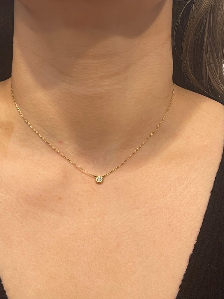 Diamonds by the Yard Single Diamond Pendant in Yellow Gold by Elsa