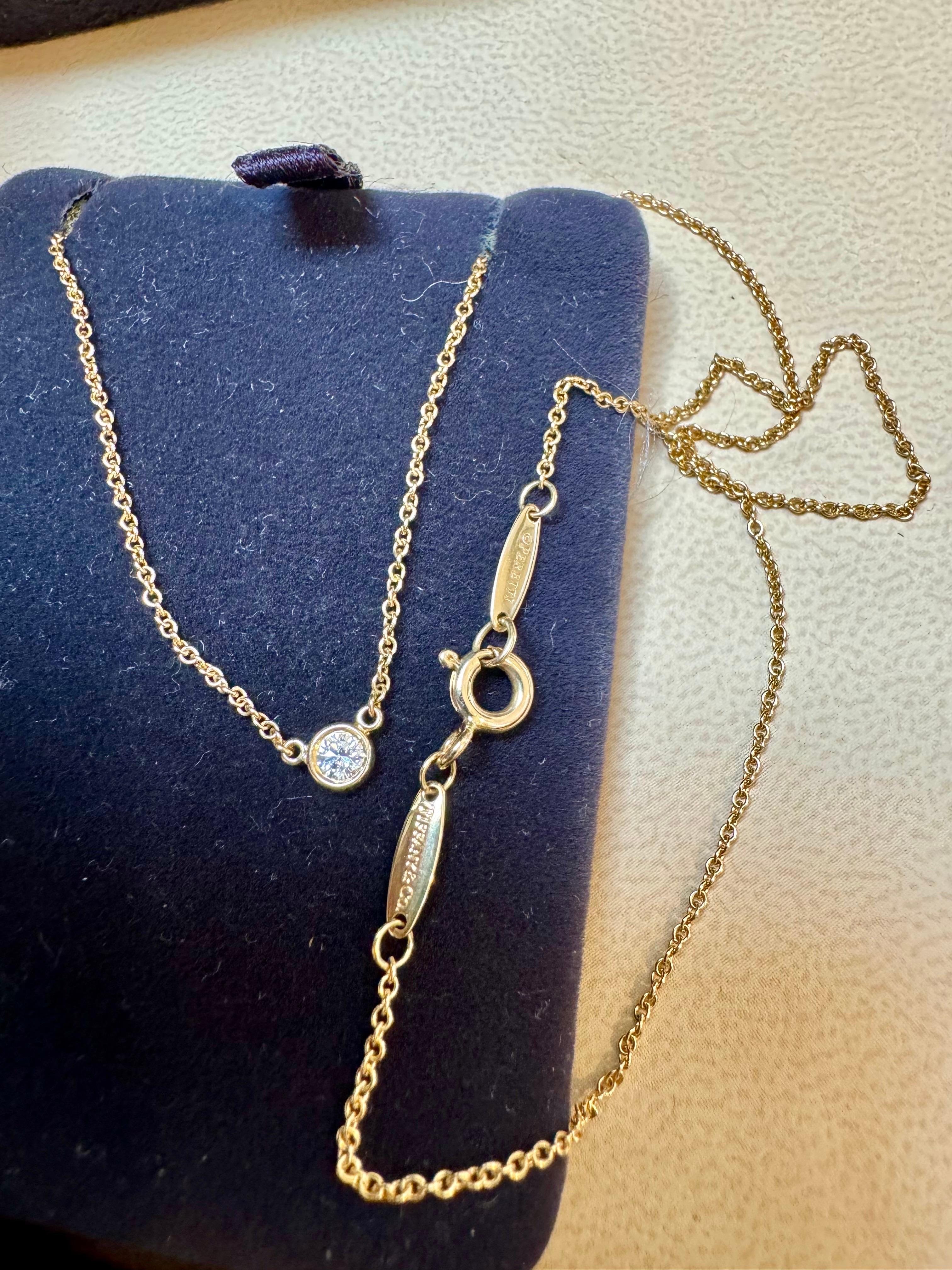 Diamonds by the Yard - Ciondolo con diamante singolo in oro giallo di Elsa Peretti T&Co. in vendita 9