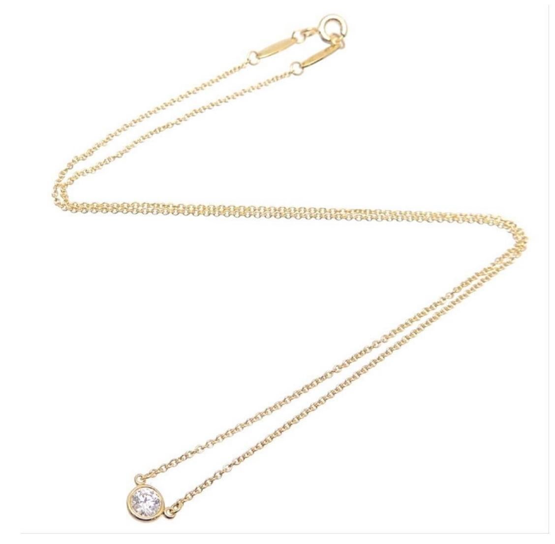 Taglio rotondo Diamonds by the Yard - Ciondolo con diamante singolo in oro giallo di Elsa Peretti T&Co. in vendita