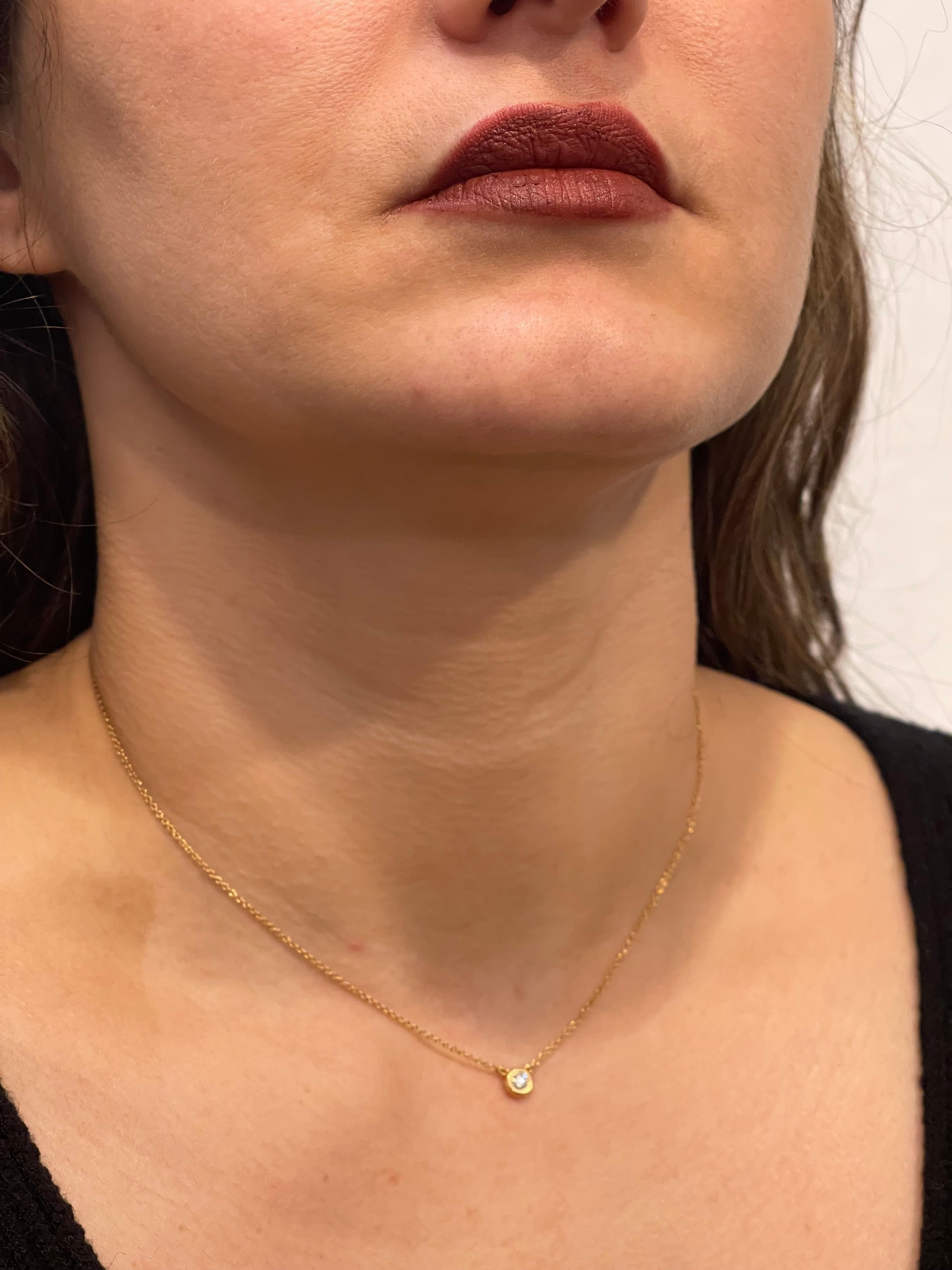Diamonds by the Yard Single Diamond Pendant in Yellow Gold by Elsa Peretti T&Co 3