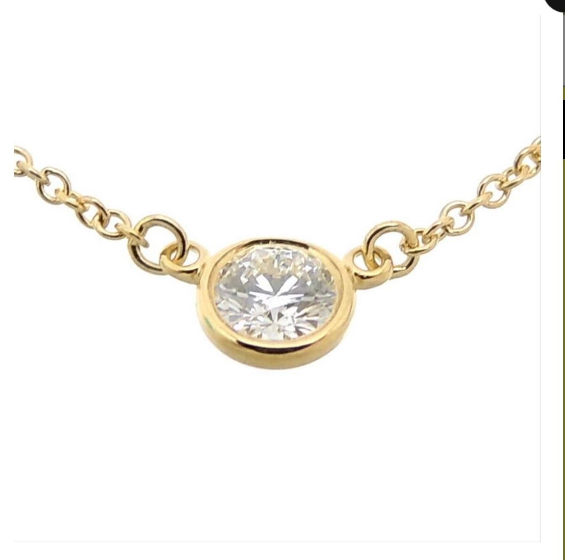 Diamonds by the Yard Single Diamond Pendant in Yellow Gold by Elsa Peretti T&Co 4