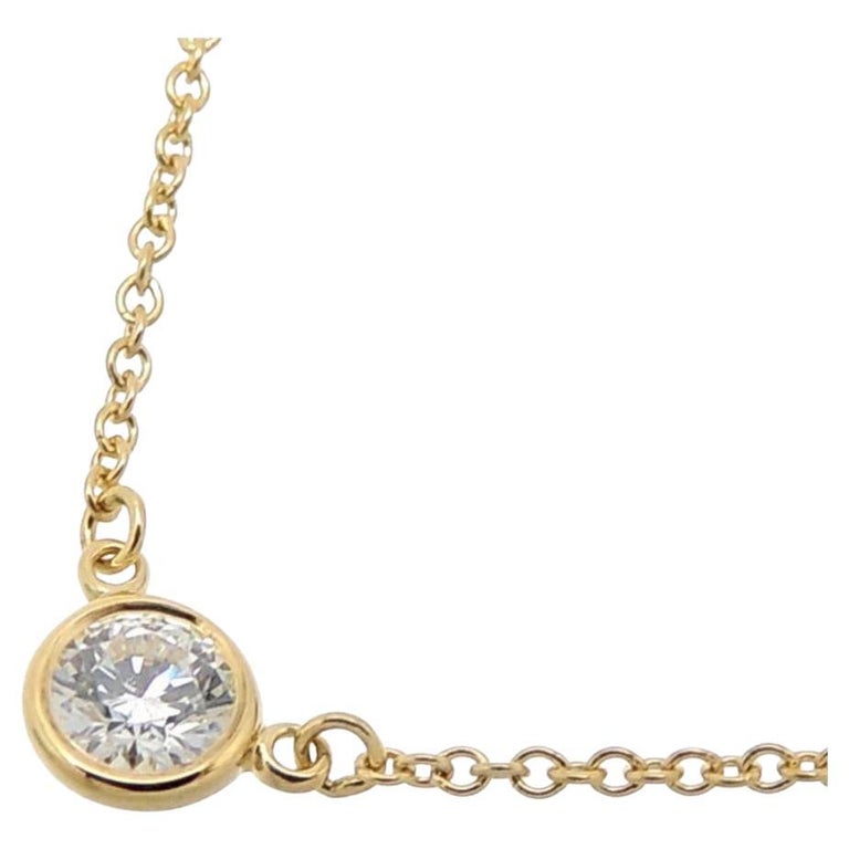 Elsa Peretti Diamonds by The Yard Single Diamond Pendant in Rose Gold, Size: .17