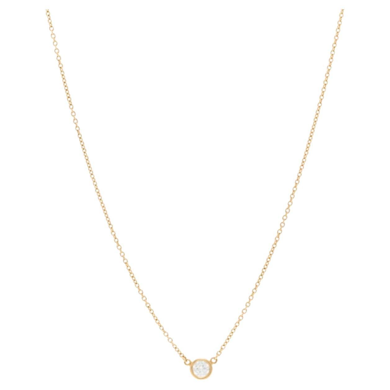 Diamonds by the Yard Single Diamond Pendant in Yellow Gold by Elsa Peretti T&Co