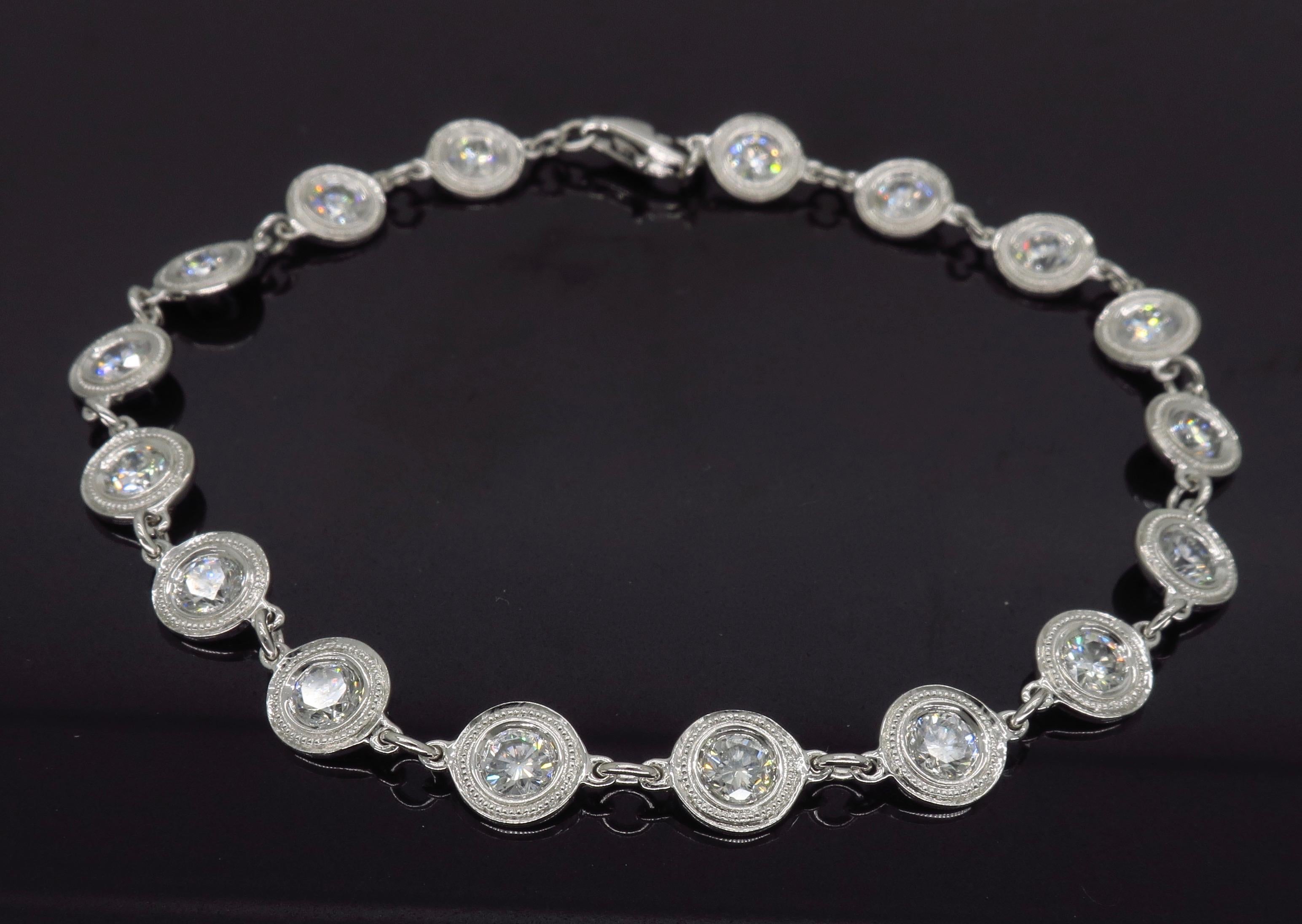 Round Cut Diamonds by the Yard Style Bracelet