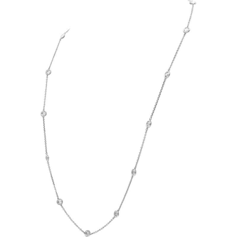 Diamonds by the Yard White Gold Necklace In Excellent Condition For Sale In Surfside, FL
