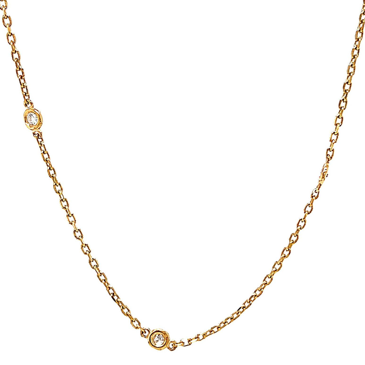 14 Karat Yellow Gold Diamonds By The Yard Chain Necklace 2