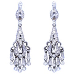 Diamonds Chandelier Earrings 14 Karat White Gold