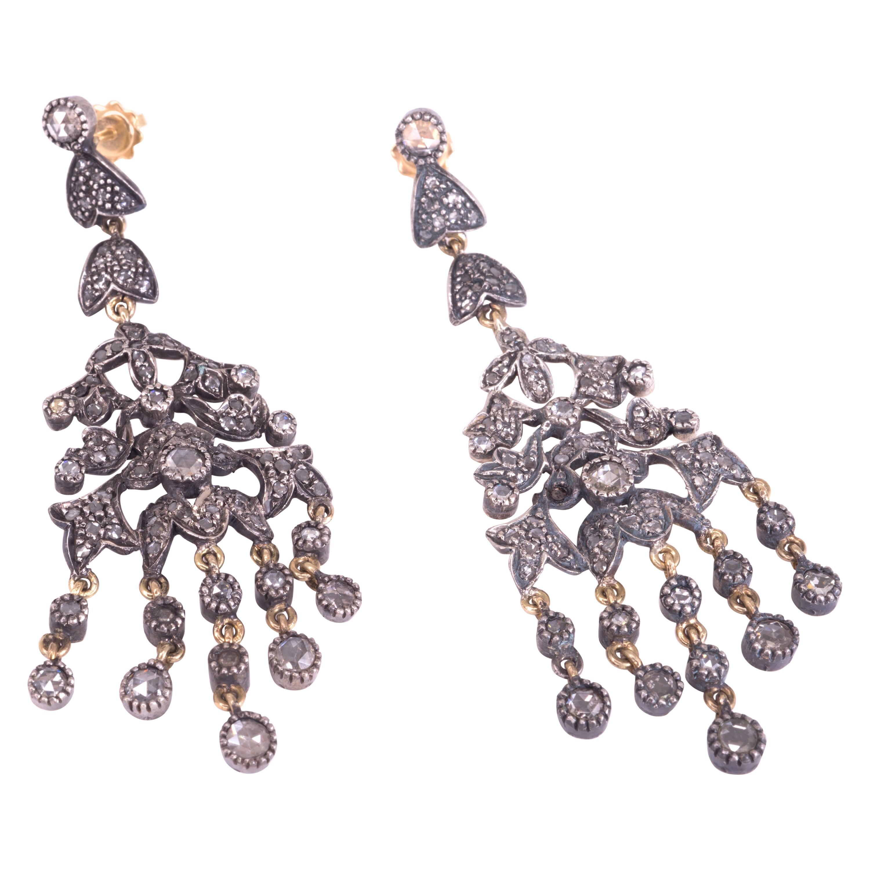 Boucles d'oreilles lustre diamants