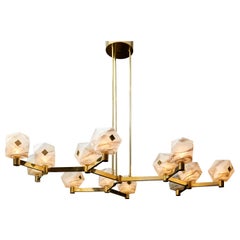 "Diamonds" Chandelier in Brass